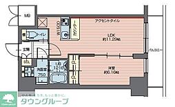 プレジオ西新井 15階1LDKの間取り