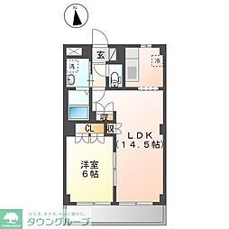 サンヴィラージュ 3階1LDKの間取り