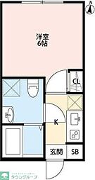 エクシリア北綾瀬 1階1Kの間取り