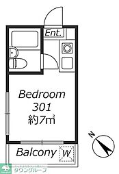 エクセル興野 3階ワンルームの間取り