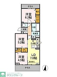 メゾン　シャルム 1階3LDKの間取り