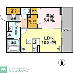 グランテージ 1階1LDKの間取り