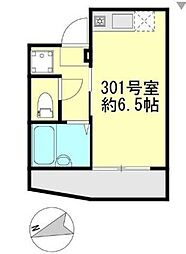ミレアビターレ北千住 3階1Kの間取り