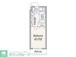 ＧＲＡＮ　ＰＡＳＥＯ　谷在家 4階1Kの間取り