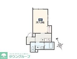 VERSE  NISHIARAI 1階1Kの間取り