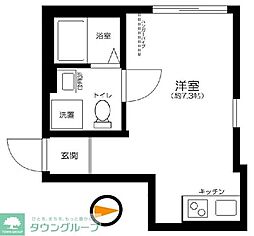 フォレスト西新井 2階ワンルームの間取り