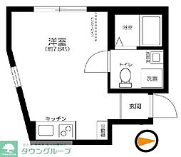 フォレスト西新井 2階ワンルームの間取り