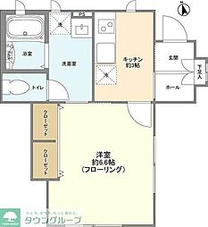 日暮里舎人ライナー 扇大橋駅 徒歩19分の賃貸アパート 1階1Kの間取り