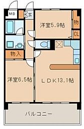 ＫＳＷｉｎＨｉｌｌｓ 2階2LDKの間取り
