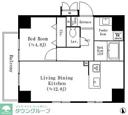 Ｓｕｎｎｙ　Ｓｉｄｅ　Ｆｏｒｅｓｔ 2階1LDKの間取り