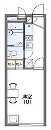 レオパレスリヴェール 1階1Kの間取り