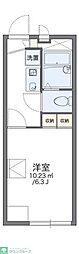 レオパレスホーステイル 2階1Kの間取り