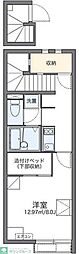 レオネクストレプロットIII 202 2階1Kの間取り