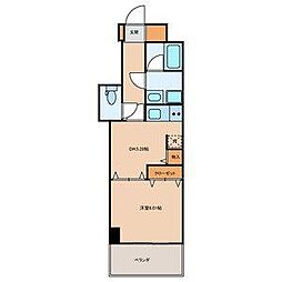 アーバンレックス西新井II 4階1DKの間取り