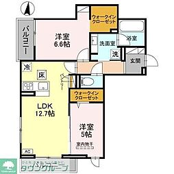 fortuna duo 2階2LDKの間取り