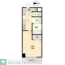 近鉄名古屋線 黄金駅 徒歩5分の賃貸マンション 7階1Kの間取り