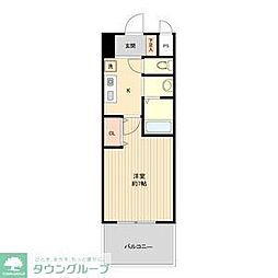 パークフラッツ金山 1Kの間取図画像