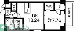 名古屋市営名城線 熱田神宮伝馬町駅 徒歩3分の賃貸マンション 2階1SLDKの間取り