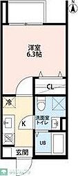 名古屋市営名港線 六番町駅 徒歩11分の賃貸アパート 3階1Kの間取り