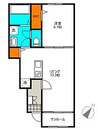 ライズヨコスカ 1LDKの間取図画像