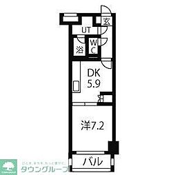 名古屋市営鶴舞線 大須観音駅 徒歩6分の賃貸マンション 4階1DKの間取り