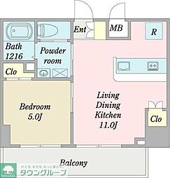 名古屋市営東山線 亀島駅 徒歩5分の賃貸マンション 4階1LDKの間取り