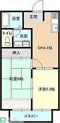 ソレイユトリス 2DKの間取図画像