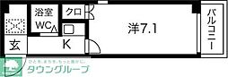キャピタル上前津 1Kの間取図画像