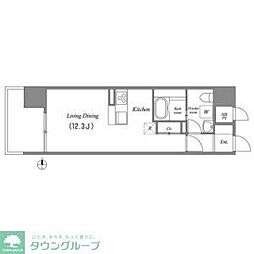 名古屋市営東山線 伏見駅 徒歩9分の賃貸マンション 9階ワンルームの間取り