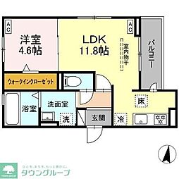 プレタクチュール中根町 1LDKの間取図画像