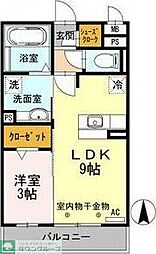 ヴィオーラ八番A 1LDKの間取図画像