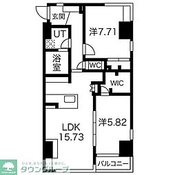 名古屋市営桜通線 丸の内駅 徒歩6分の賃貸マンション 4階2LDKの間取り