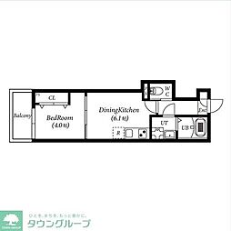名古屋市昭和区駒方町2丁目アパート 1DKの間取図画像