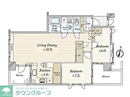 シティハウス久屋大通 2LDKの間取図画像