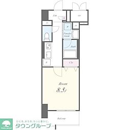エスカルコート 1Kの間取図画像