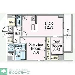 E-city大須 2LDKの間取図画像