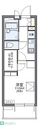 レオパレスクレール千鳥 1Kの間取図画像