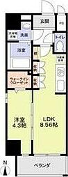 クレストタワー栄 1LDKの間取図画像