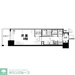 アモンリオブランシュ 1Kの間取図画像