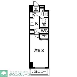 プリフェラブル栄 1Kの間取図画像