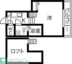 名古屋市営東山線 中村日赤駅 徒歩2分の賃貸アパート 2階1Kの間取り