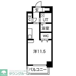名古屋市営鶴舞線 伏見駅 徒歩4分の賃貸マンション 2階ワンルームの間取り
