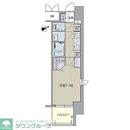 名古屋市営東山線 八田駅 徒歩2分の賃貸マンション 10階1Kの間取り