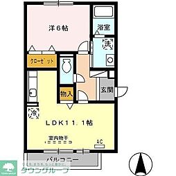 名古屋市営東山線 中村公園駅 徒歩6分の賃貸アパート 3階1LDKの間取り