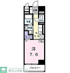 名古屋市営名城線 矢場町駅 徒歩13分の賃貸マンション 6階1Kの間取り