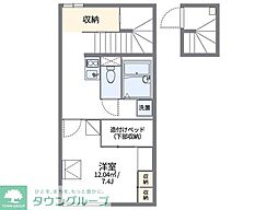 名古屋市営桜通線 瑞穂運動場西駅 徒歩7分の賃貸アパート 2階1Kの間取り