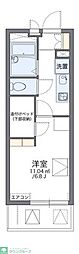 レオパレス野立II 2階1Kの間取り