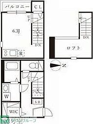 名古屋市営名港線 六番町駅 徒歩7分の賃貸アパート 1階1Kの間取り