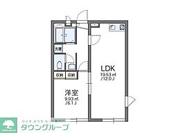 名古屋市営名港線 六番町駅 徒歩15分の賃貸アパート 1階1LDKの間取り