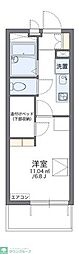 レオパレス野立II 2階1Kの間取り